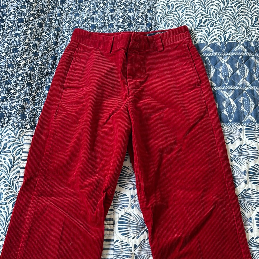 Vineyard Vines youth corduroy, red formal pants